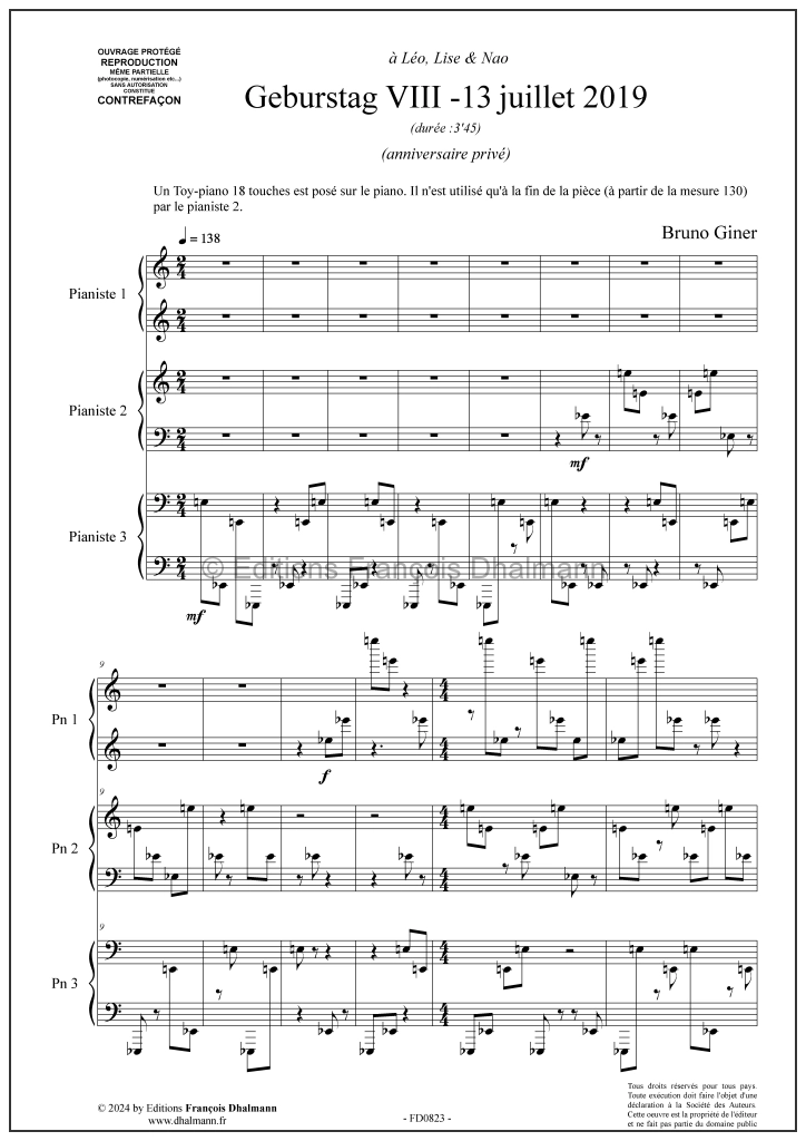 Geburstag VII, VIII , IX - Bruno Giner - Image 3