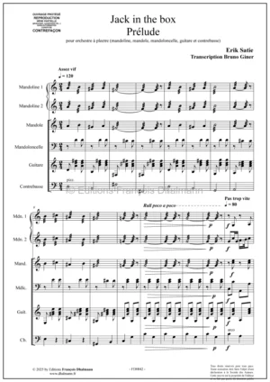 Jack in the box – Erik Satie – Pour orchestre à plectre
