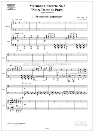 Marimba Concerto N° 3 “Notre Dame de Paris’ – Chin-Cheng Lin – Reduction piano